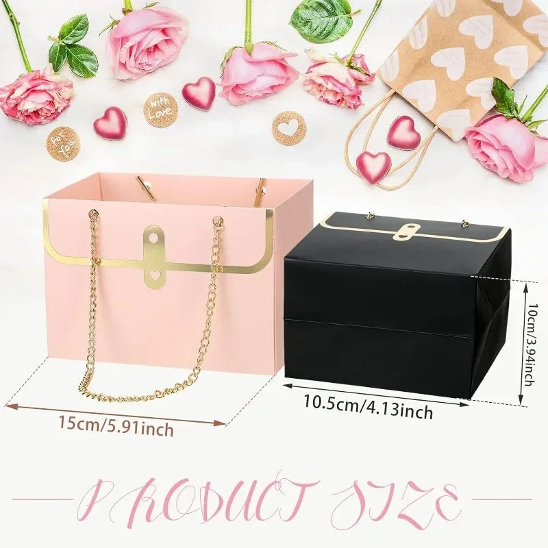 Boîte à fleurs, boîte d'emballage de roses, portable, pour la Saint-Valentin