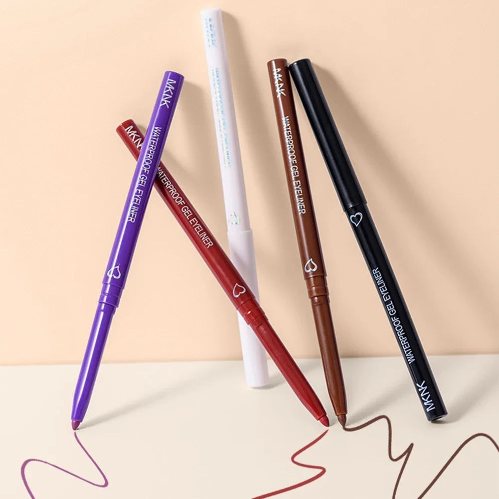 Stylo Eyeliner Imperméable Blanc Noir Marron Crayon À Séchage Rapide Longue durée.