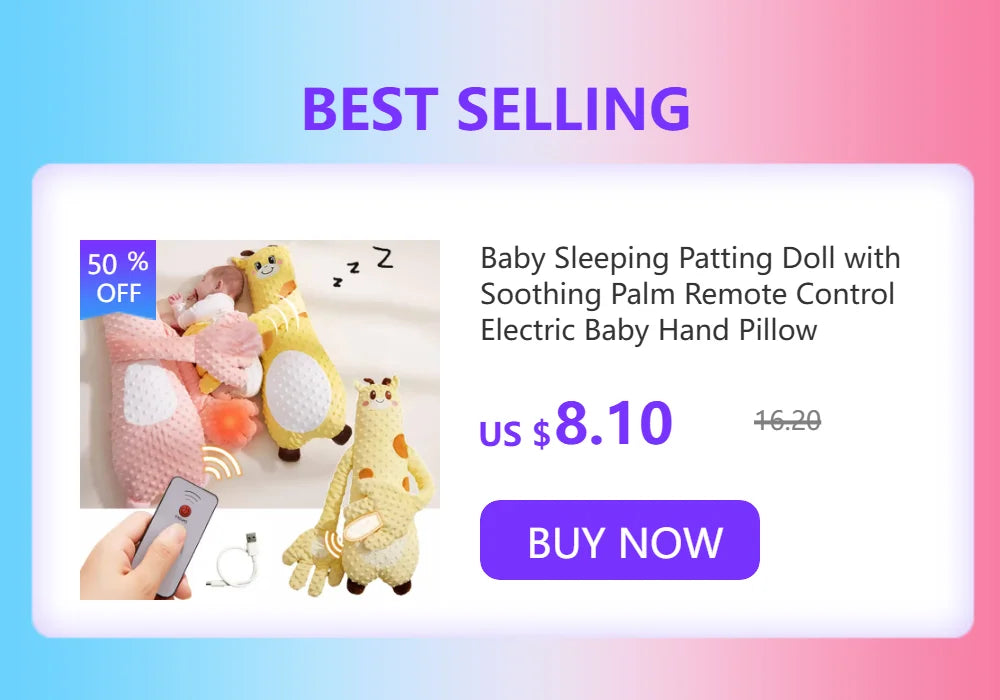 Cartoon Bear Baby Sleep Aid Newborn Soothing Pillow Comforting Hand Detachable with Remote for Comfortable Newborns Sleeping