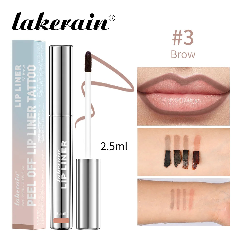 Crayon à lèvres hautement pigmenté Tatouage Matte Peel Off Améliorer le liner pour les lèvres Lasting Lip Stain Waterproof 4Colors Transfer-proof Lipstic