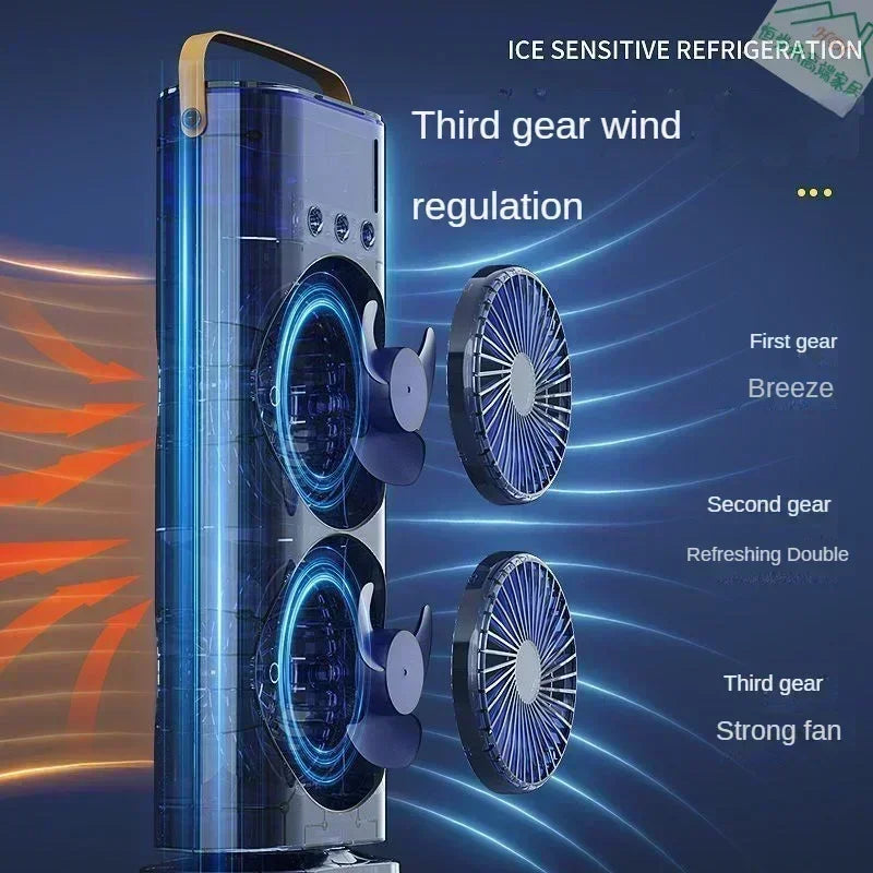 Nouveau ventilateur de climatisation par pulvérisation, portable, électrique avec lumière