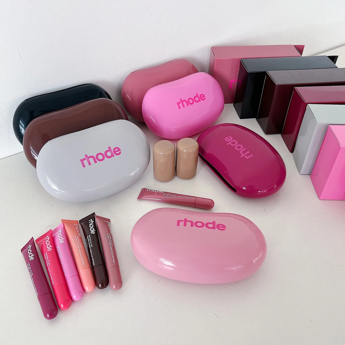 Sac de portable en silicone avec miroir, rouge à lèvres, blush, hydratant, brillant à lèvres