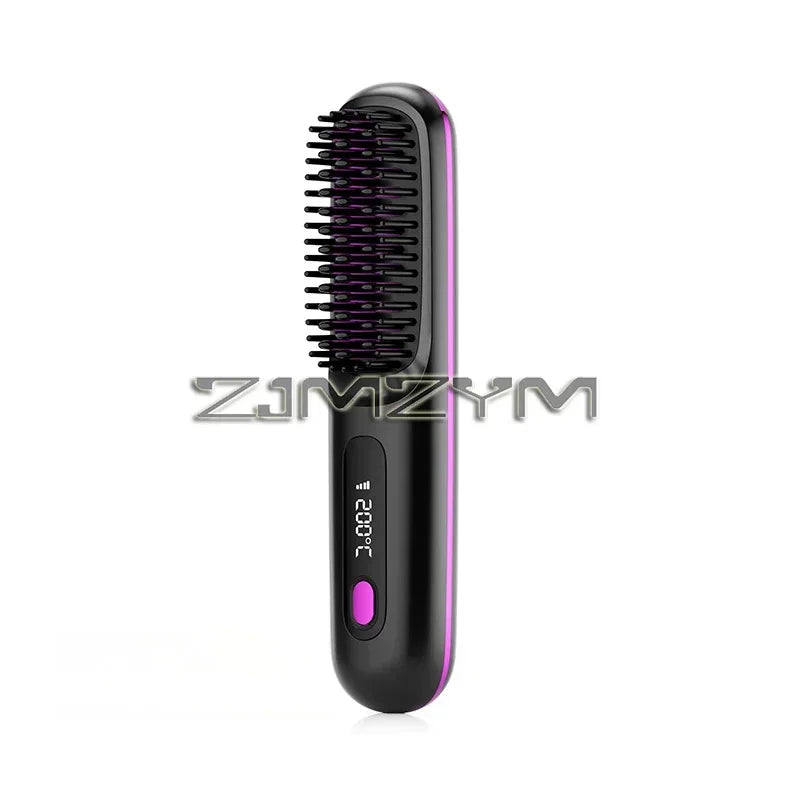 Lisseur à cheveux sans fil Lisseur à cheveux plats portable avec écran LCD Affichage numérique Outil de coiffure pour cheveux raides et bouclés