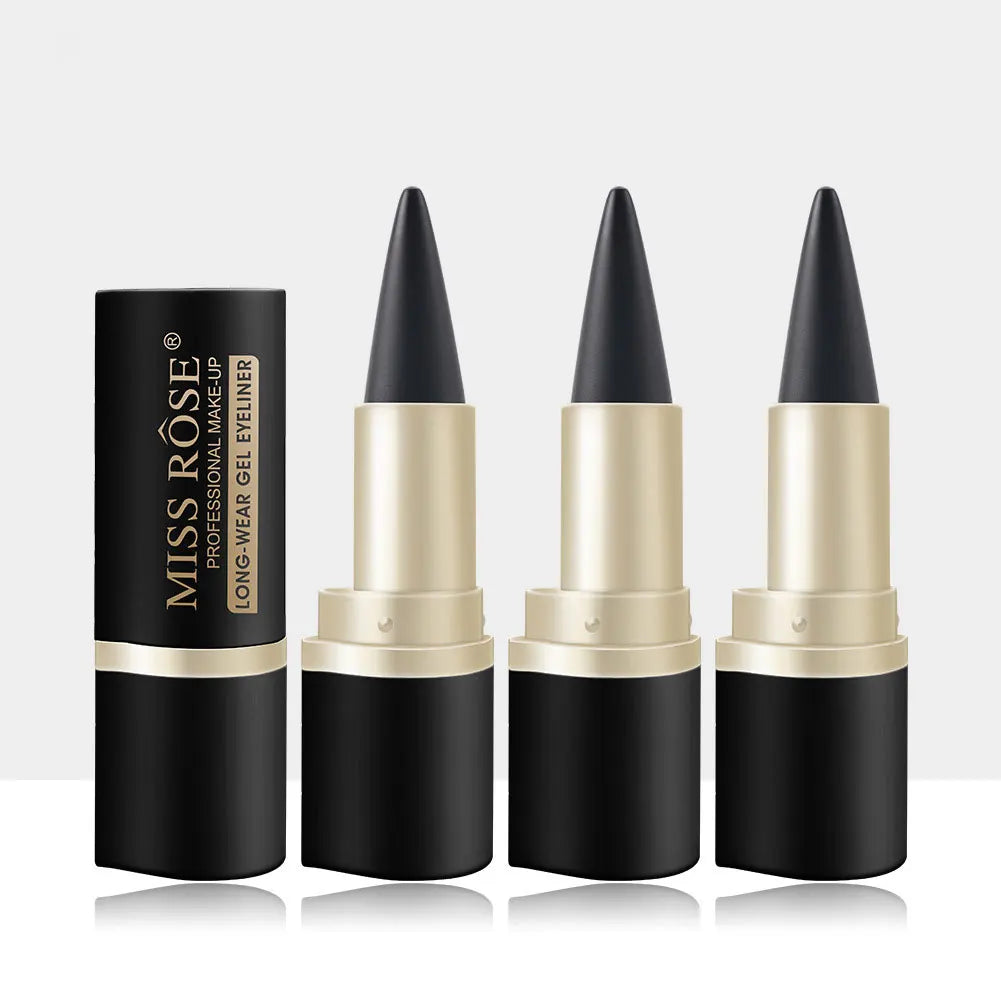 Eyeliner imperméable à séchage rapide, mat à extrémité unique noir solide.