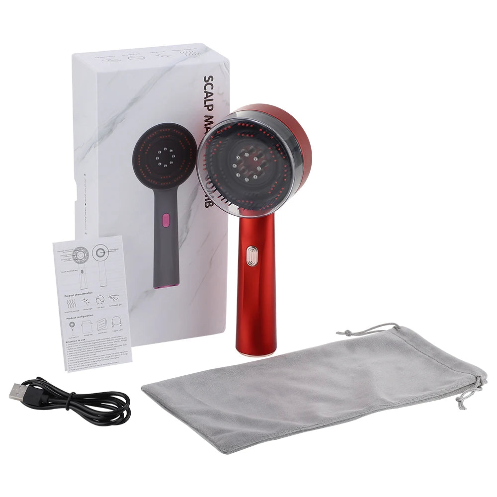 Brosse de massage à vibration électrique, portable, Applicateur liquide Masseur de cuir chevelu et Croissance des cheveux.