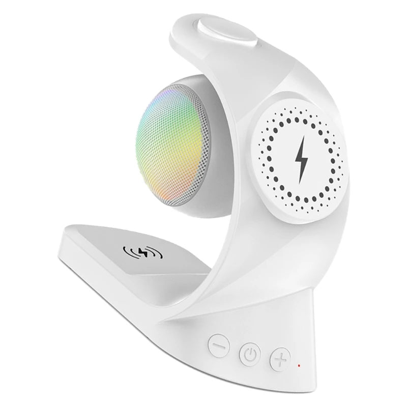 Portable Wireless Speaker with Clear Sound LED Light Effect Charging Station
