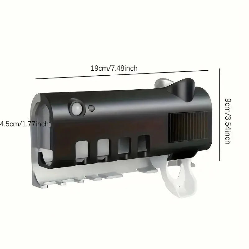 porte-brosse à dents désinfectant, un distributeur de dentifrice mural et un ensemble d'accessoires de salle de bain