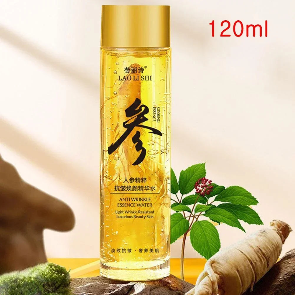 Gold Ginseng Face Essence Polypeptide Lightning Moisture Smoothing Facial Serum pour les soins de la peau 120ml/30ml Ginseng Toner