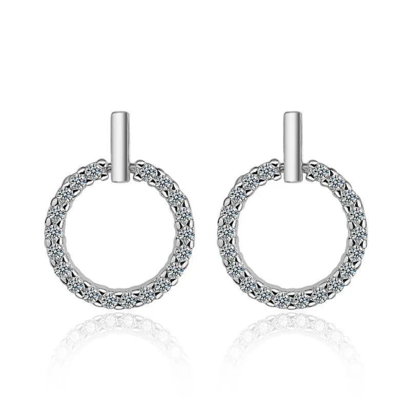 Boucles d'oreilles en argent sterling 925 avec zircons CZ