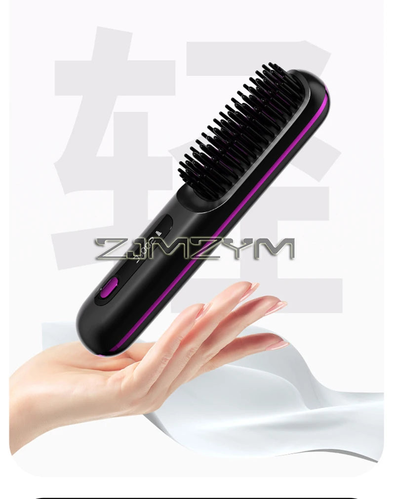Lisseur à cheveux sans fil Lisseur à cheveux plats portable avec écran LCD Affichage numérique Outil de coiffure pour cheveux raides et bouclés