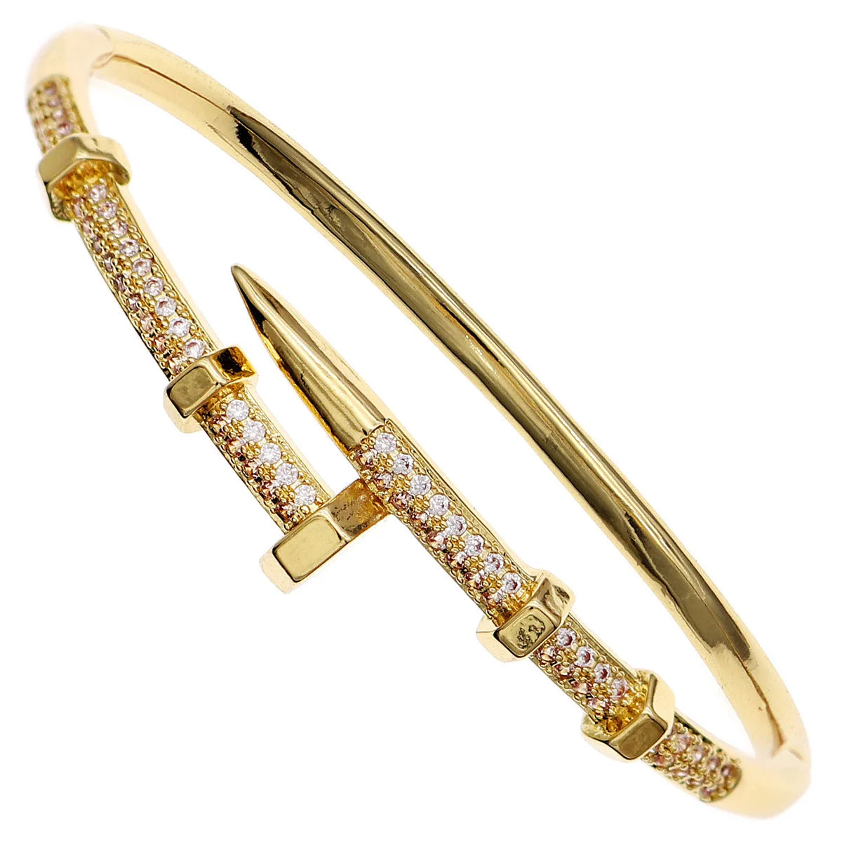 Bracelet Classique en Acier Inoxydable – Zircon Scintillant pour Femme