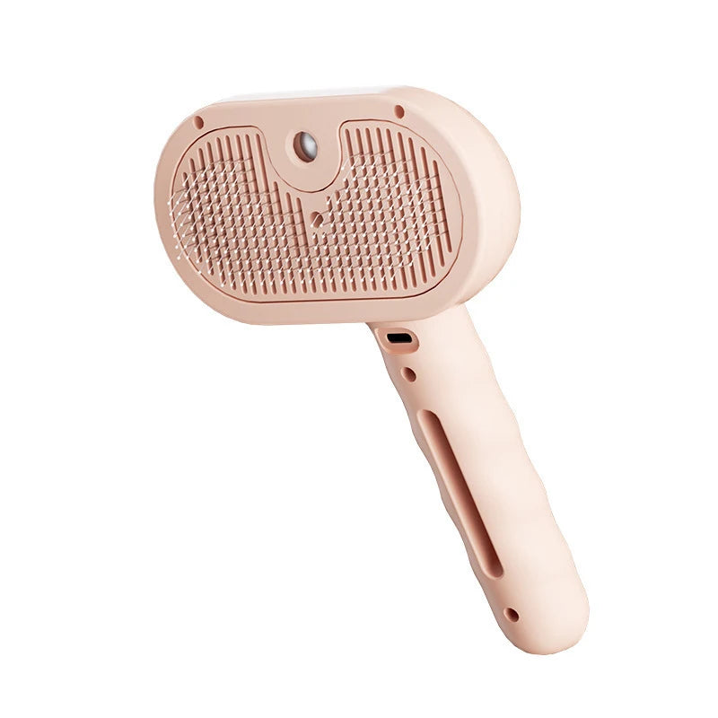 Peigne Vapeur Massant pour Chiens et Chats – Tête Ronde Sécurisée, Dents Souples & Spray Hydratant | Brosse Universelle Anti-Noeuds