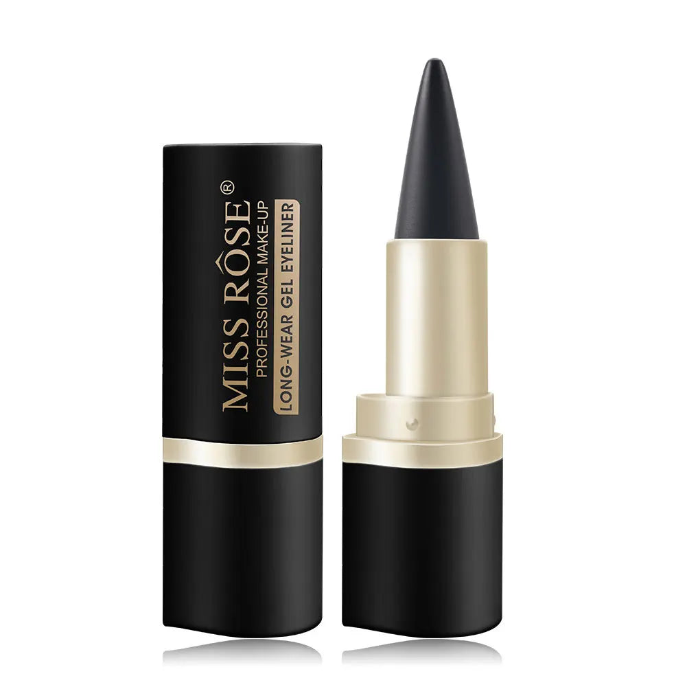 Eyeliner imperméable à séchage rapide, mat à extrémité unique noir solide.