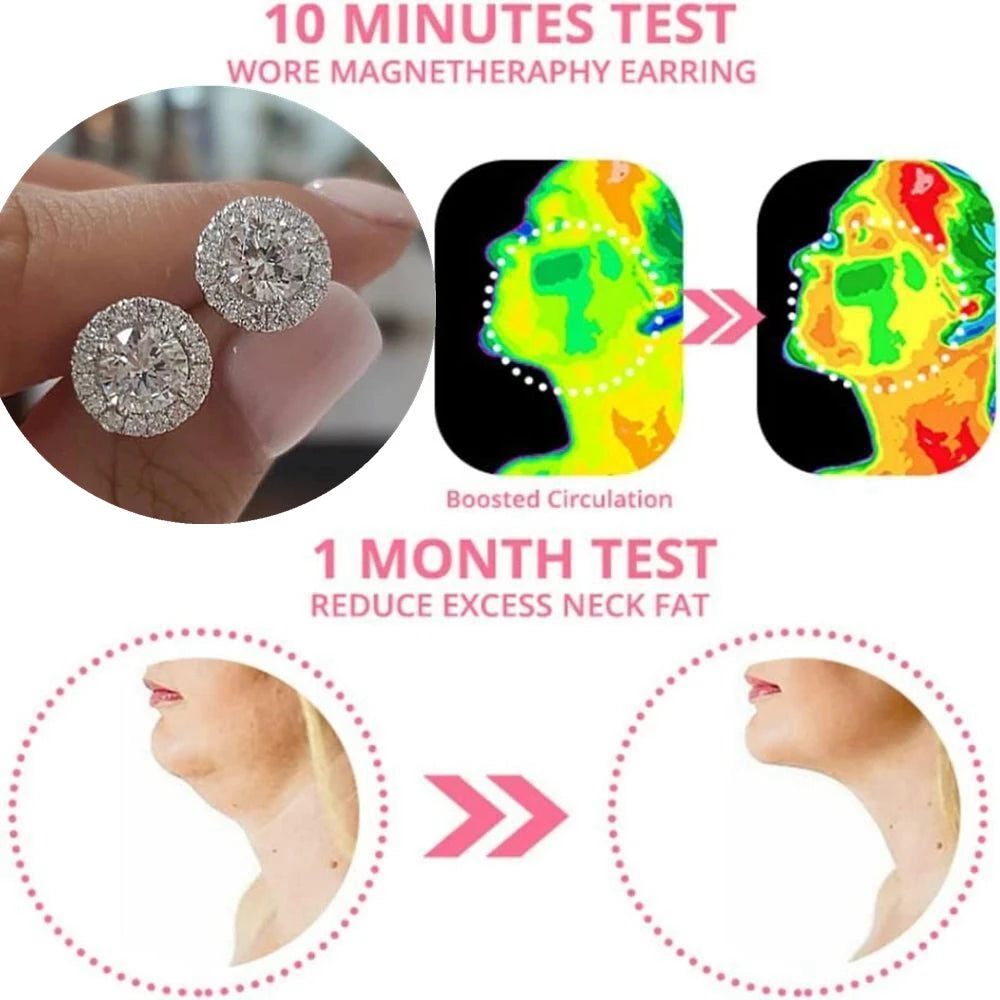 Boucles d'oreilles amincissantes d'acupression, perte de poids délicates pour femmes, boucles d'oreilles lymphatiques polyvalents en zircone cubique