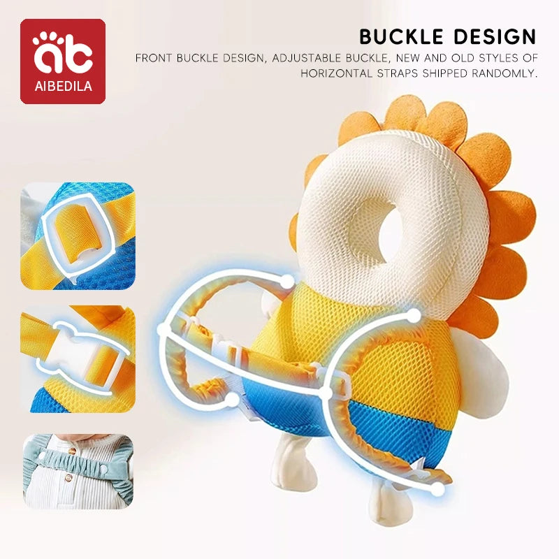 Baby Walkers Coussin de protection de la tête Animaux Coussin en peluche Sangles réglables Coussin de protection pour bébé.