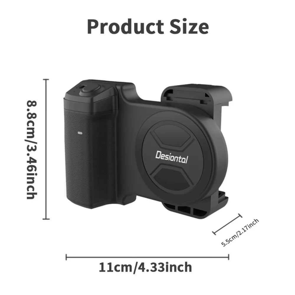 Smartphone Selfie Handle Phone Camera Snap Grip avec télécommande d’obturateur détachable pour iPhone 16/15/14 Vlog Video Shoot Accessoire
