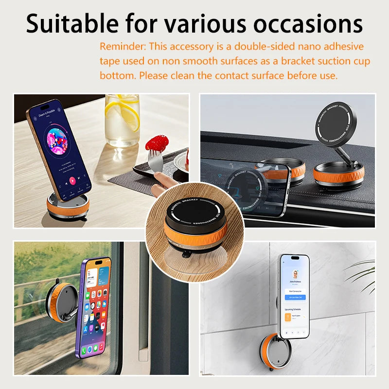 Support de téléphone magnétique universel à ventouse sous vide à 360° pour iPhone Xiaomi Support pliant Multi-Scenario Support d'appareil mobile