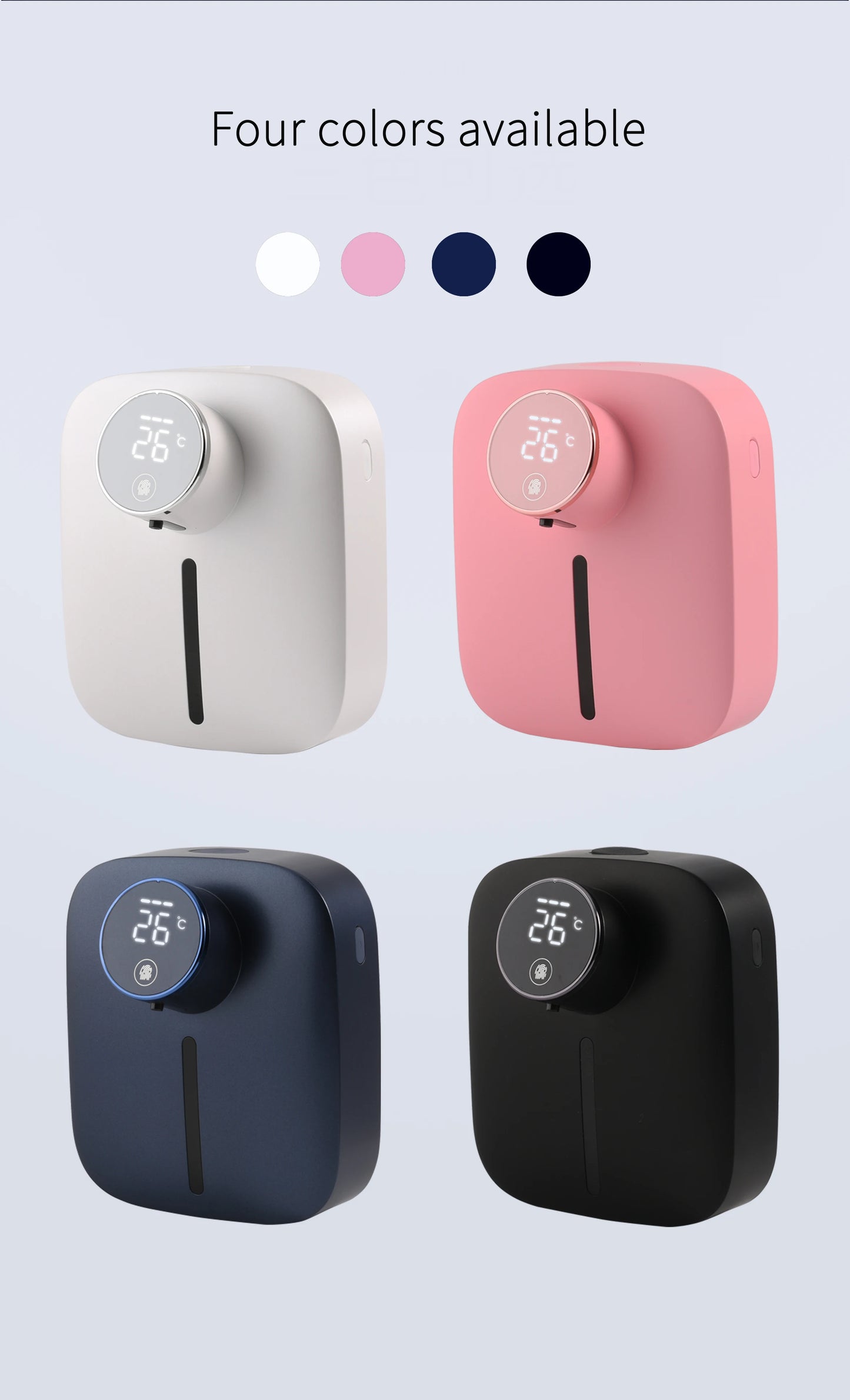 Distributeur de savon automatique mural multifonctionnel rechargeable USB Capteur infrarouge Distributeur de savon en mousse à affichage numérique LED