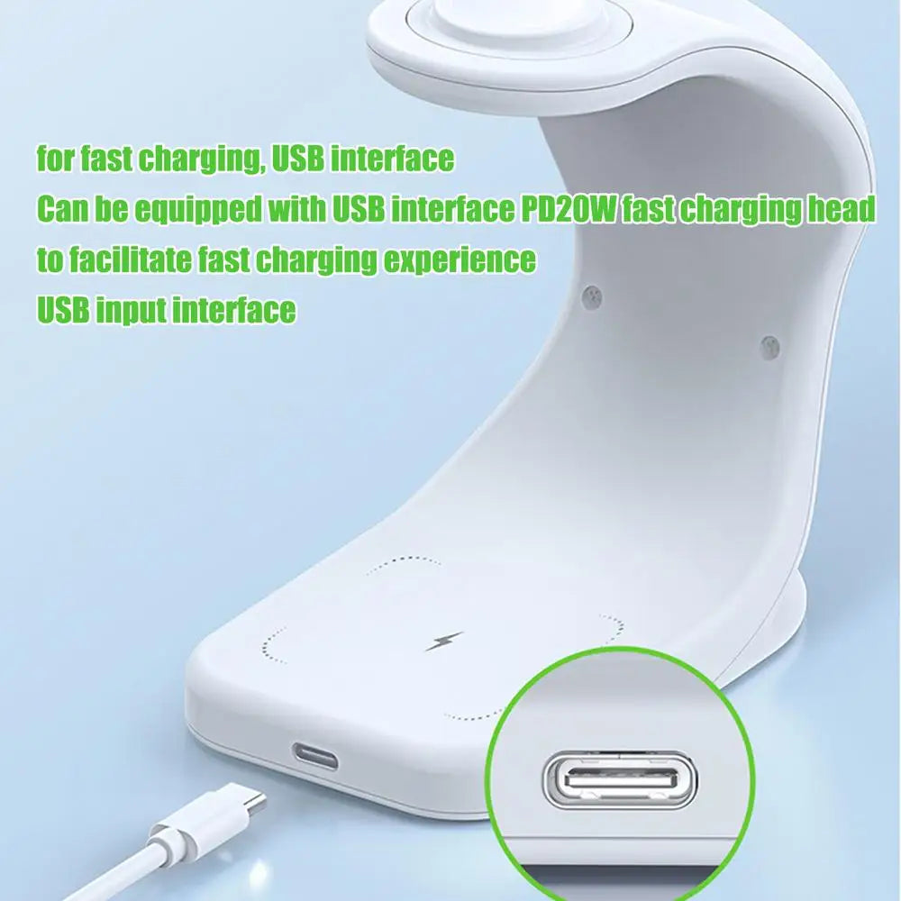 Chargeur sans fil 3 en 1 pour téléphone Support de chargeur magnétique rapide 15w Support de chargeur magnétique rapide Station de charge de chargeur de montre