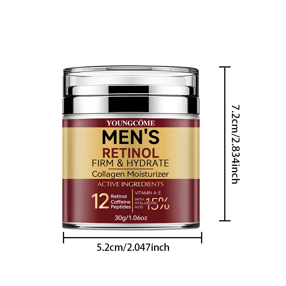 Crème Visage Raffermissante pour Hommes – Rétinol, Collagène & Éclat