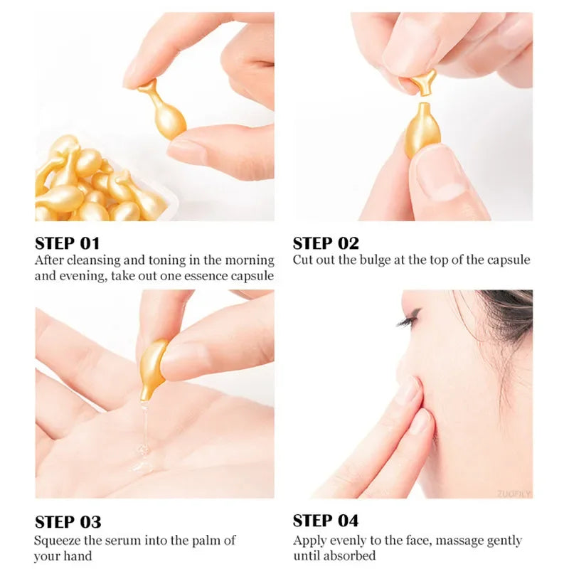 Capsules d'acide hyaluronique Sérum Spot Acne Remover Sérum pour le visage blanchissant Anti-rides Raffermissant Éclaircir les cosmétiques de soins de la peau