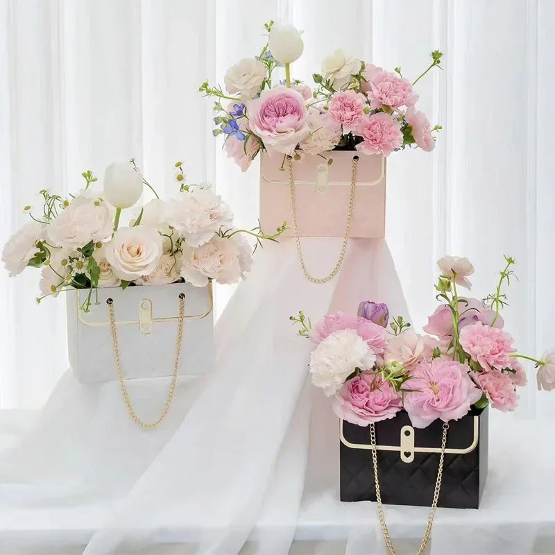 Boîte à fleurs, boîte d'emballage de roses, portable, pour la Saint-Valentin