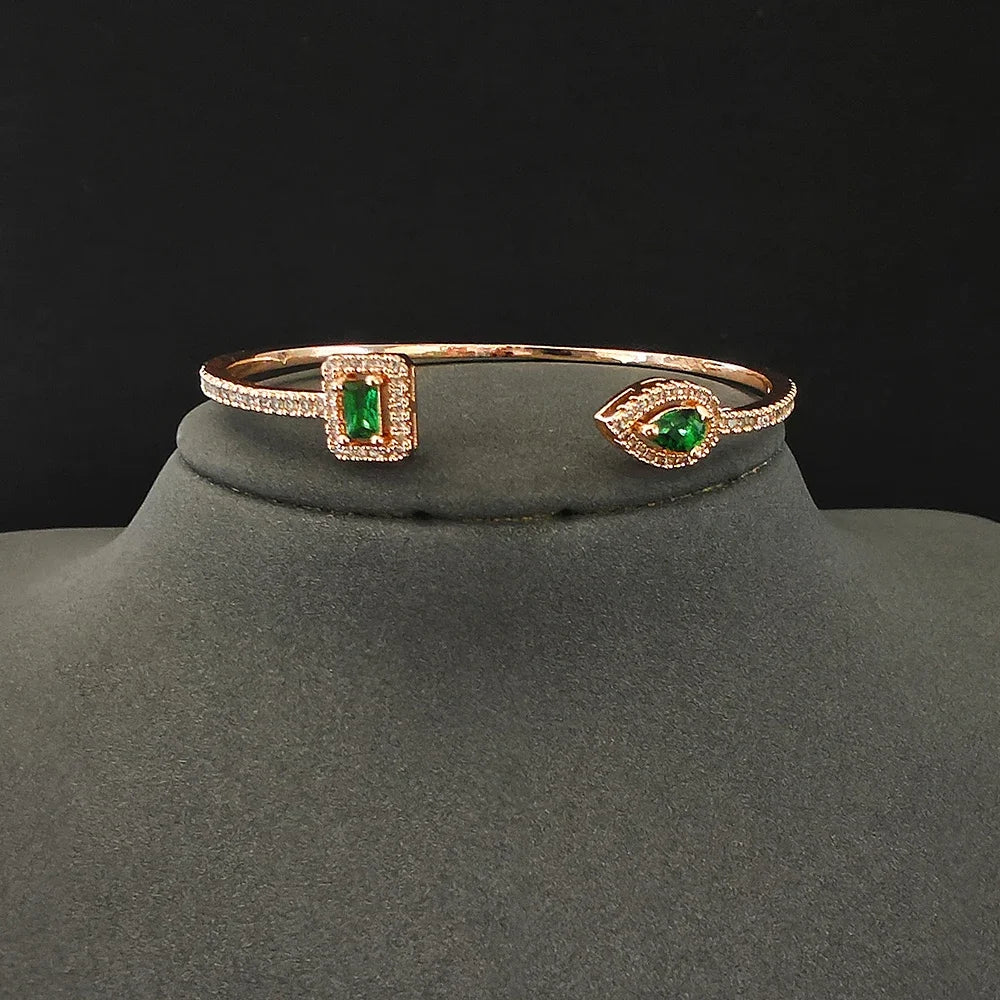 Bracelet Ouvert Réglable – Style Punk Serpent Argenté en Forme de Poire