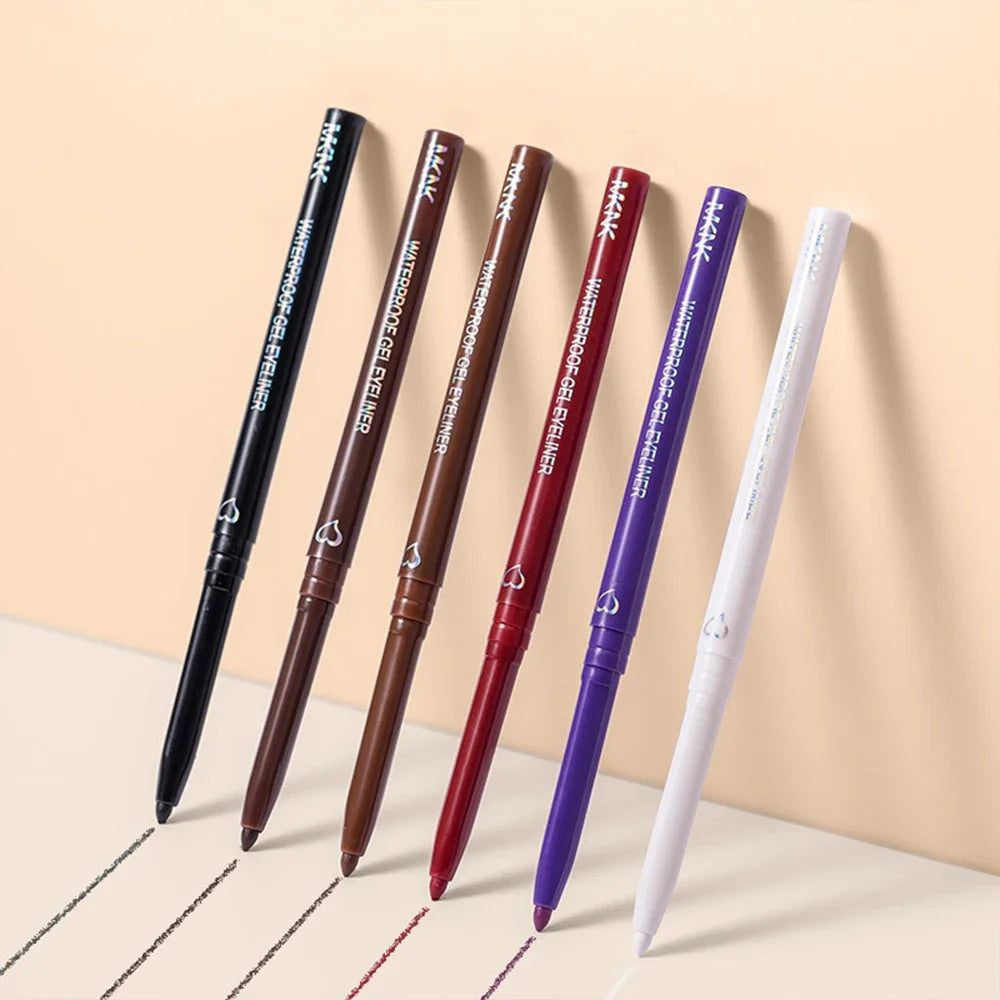 Stylo Eyeliner Imperméable Blanc Noir Marron Crayon À Séchage Rapide Longue durée.