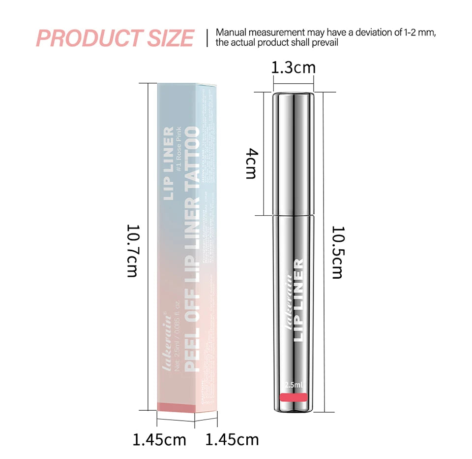 Crayon à lèvres hautement pigmenté Tatouage Matte Peel Off Améliorer le liner pour les lèvres Lasting Lip Stain Waterproof 4Colors Transfer-proof Lipstic