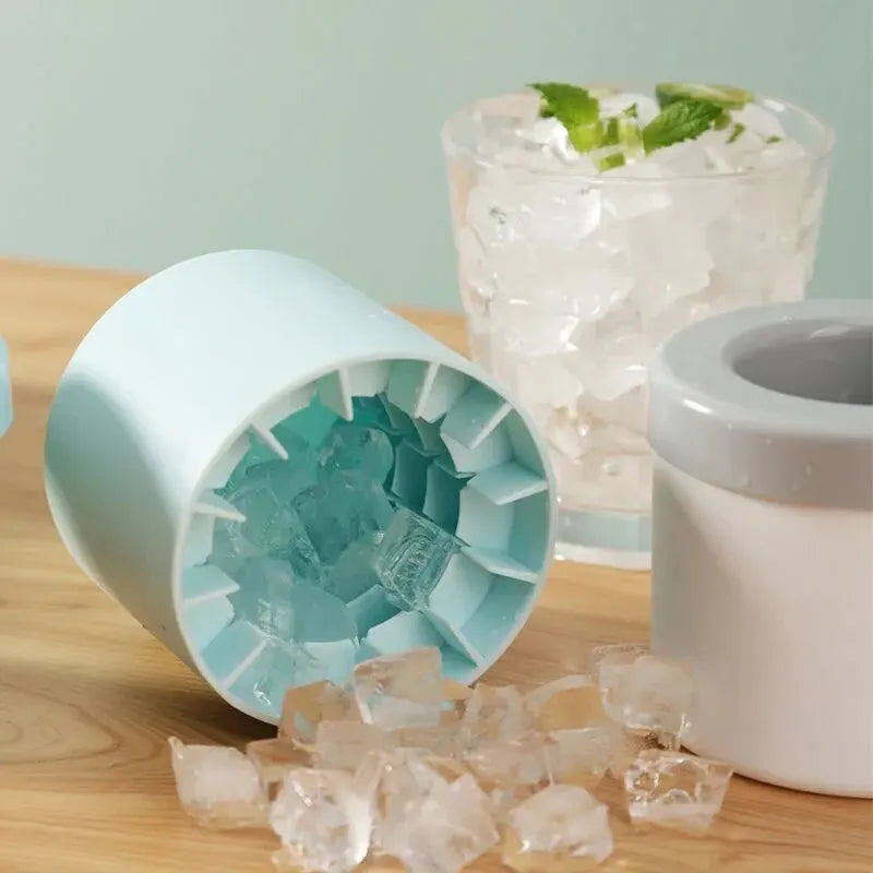 Moule à glaçons en silicone Seau à glace rond Été Fait maison DIY Réfrigérateur Freeze Ice Maker Creative Ice Cube Mold Barware Tools