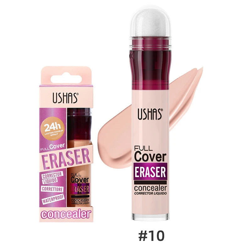USHAS 12 couleurs tête d'éponge rotative fond de teint liquide anti-correcteur longue durée liquide n'enlève pas le maquillage correcteur imperméable