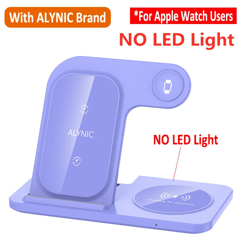 Support de chargeur sans fil pliable 3 en 1 pour iPhone 15 14 13 12 Pro Max Mini iWatch AirPods 3/2 Support de station de charge rapide