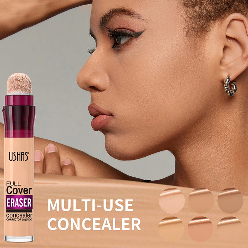 USHAS 12 couleurs tête d'éponge rotative fond de teint liquide anti-correcteur longue durée liquide n'enlève pas le maquillage correcteur imperméable