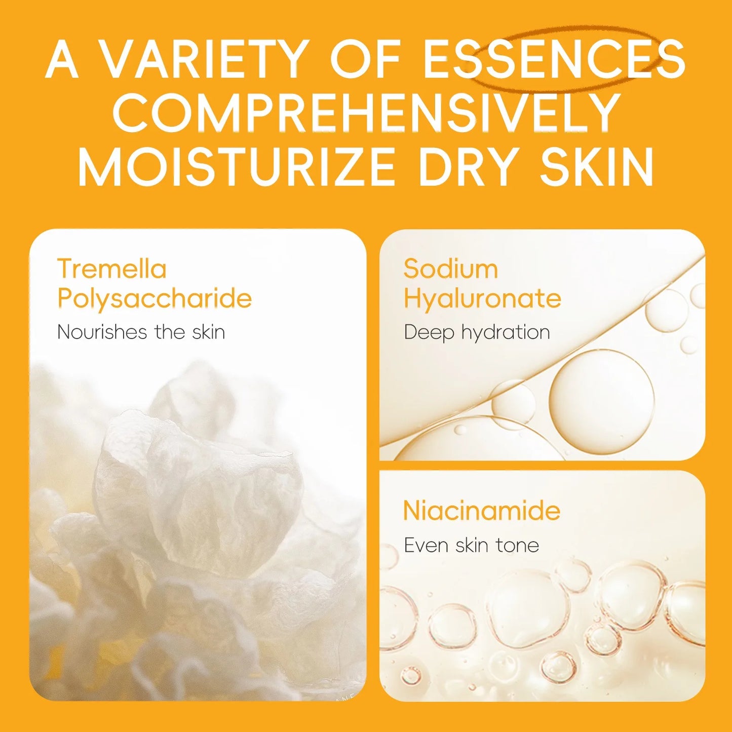 LAIKOU Ensemble de produits de soins de la peau de la série Vitamin C Ensemble de soins de la peau hydratante de 5 pièces Nettoyant Toner Essence Crème pour les yeux et crème pour le visage