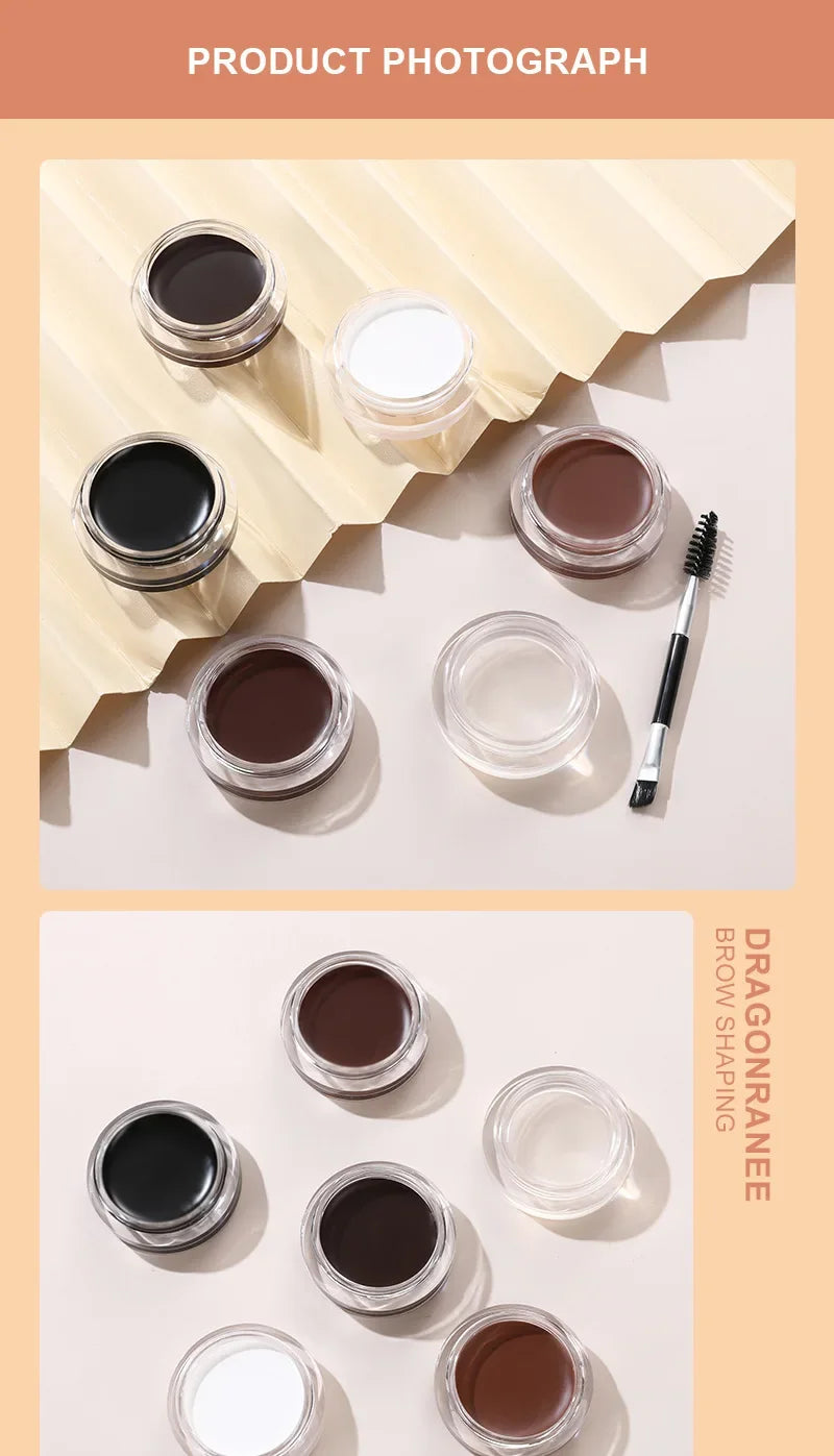 Crème pour sourcils noir brun mat 3D Teinte naturelle.