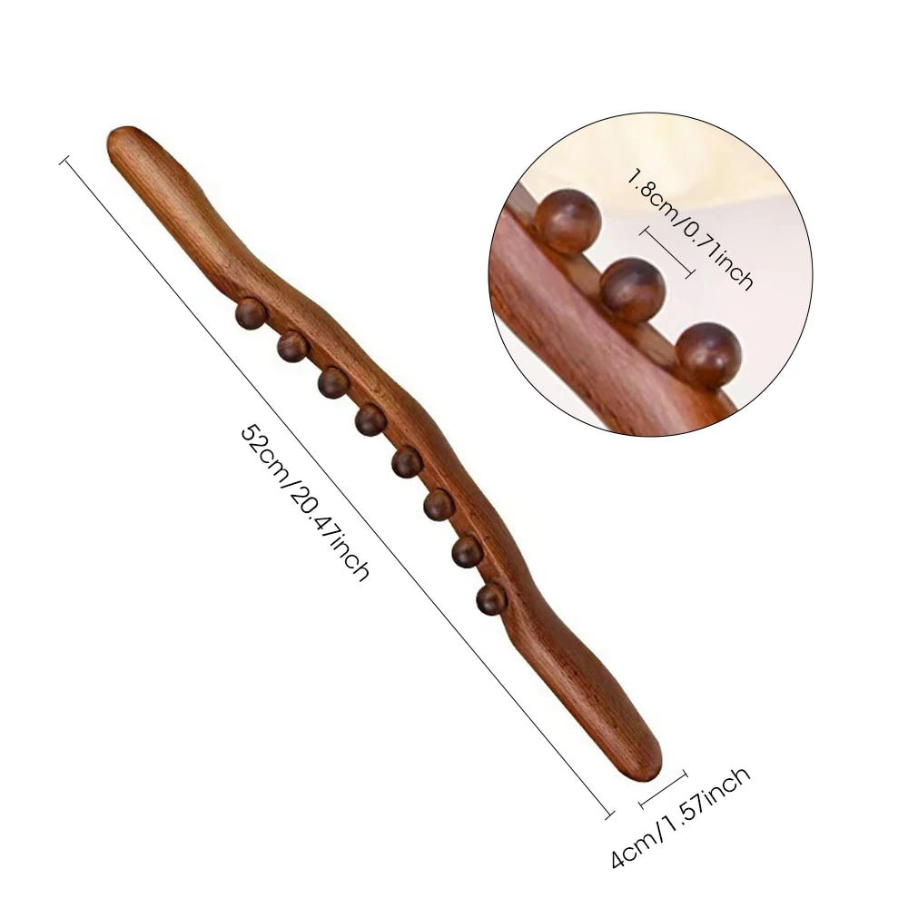 Gua Sha Massage Stick Back Dragage Méridiens Grattage Acupression 8/20 Perles Muscle carbonisé Rouleau de massage corporel relaxant