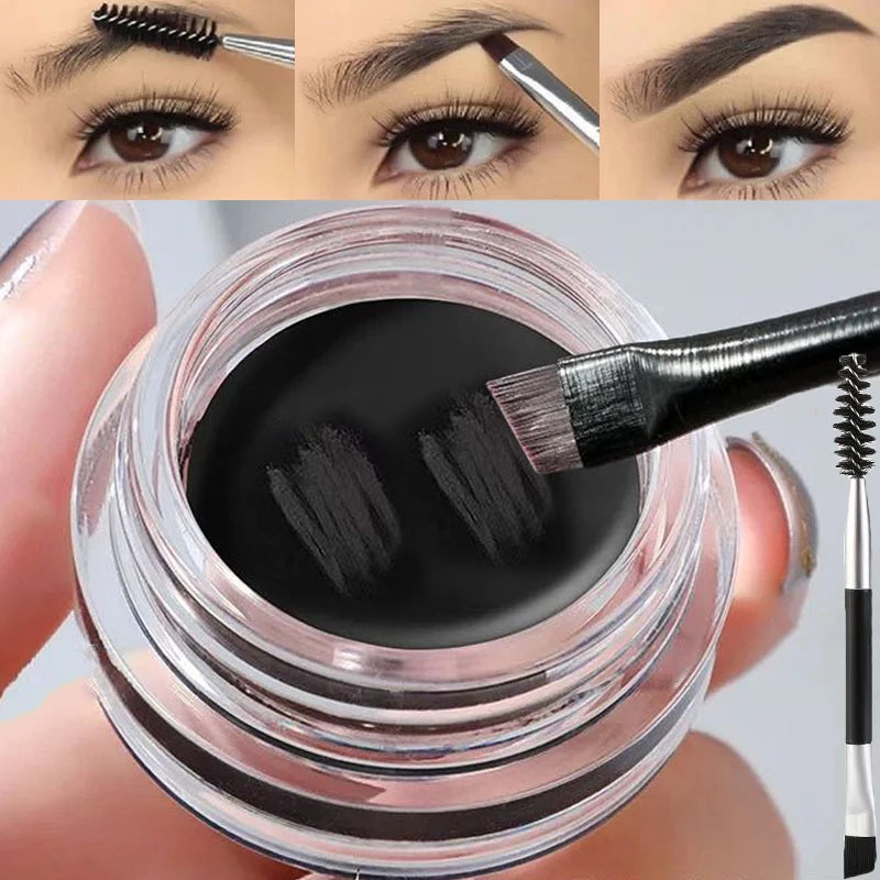 Crème pour sourcils noir brun mat 3D Teinte naturelle.