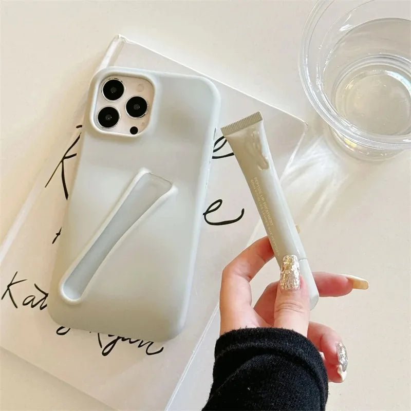 Coque de téléphone en silicone souple avec rouge à lèvres pour iPhone 16, 15, 14 Pro Max, X, XS, XR, 13, 12, Mini, 11, 6, 7, 8 Plus