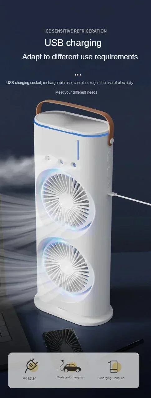 Nouveau ventilateur de climatisation par pulvérisation, portable, électrique avec lumière
