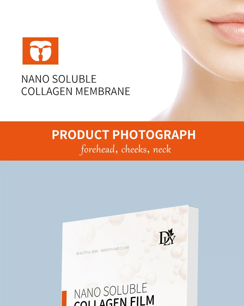 Masque de film protéiné de collagène nano hydrolysé Ensemble de pulvérisation de sérum pour le visage Réparation des rides Remplisseur de visage soluble Ensemble de soins de la peau éclaircissant