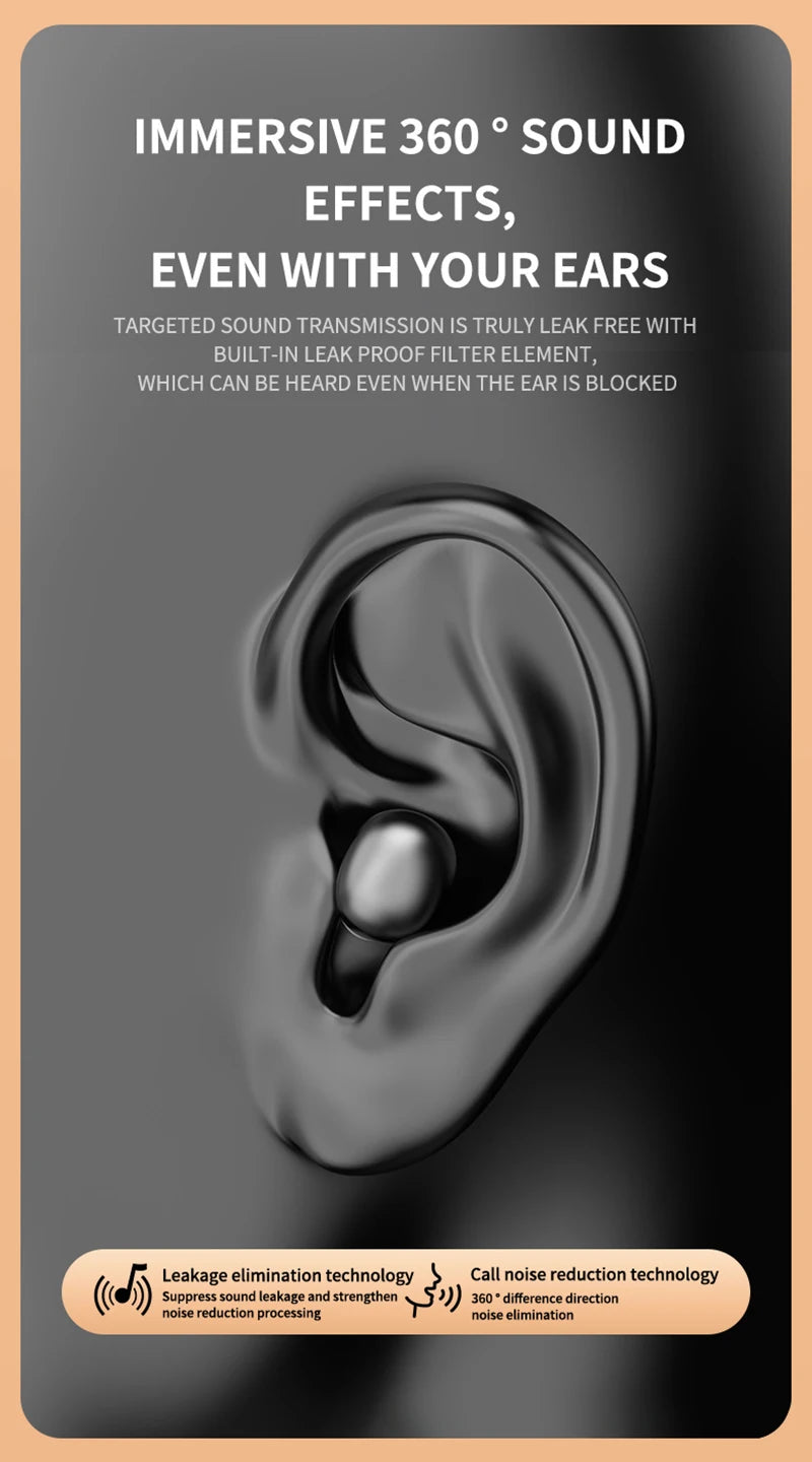 Xiaomi Mini sans fil Bluetooth 5.3 Casque Petits écouteurs Sommeil Travail Musique Sports Invisible HD HIFI Basse Qualité sonore Écouteurs