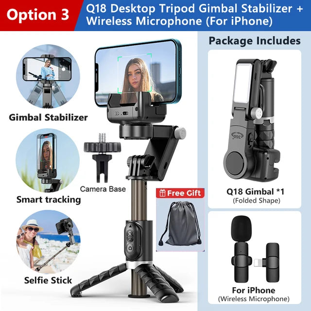 Selfie Stick Téléphone Cardan Stabilisateur Pour iPhone Android Action Caméra Trépied Téléphone Portable Cellule Mobile Smartphone Poignée Poignée Vidéo