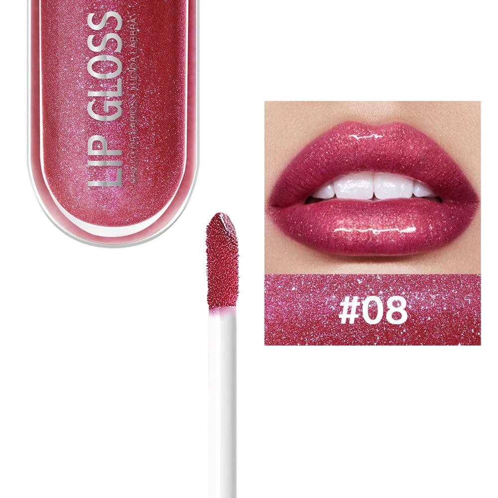 USHAS – Gloss à Lèvres Pailleté 12 Couleurs-Effet Diamant & Longue Tenue