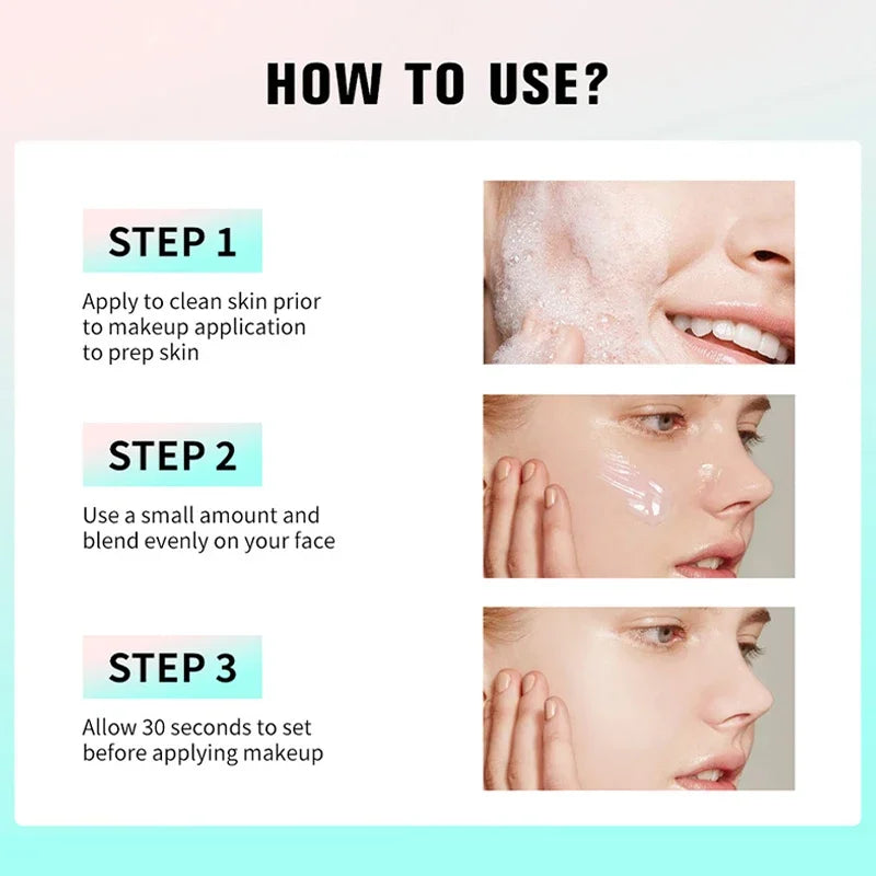 24 ml d'apprêt de maquillage en gel de base de maquillage hautement hydratant pour la peau sèche Rafraîchissant Facile à absorber Pas de poudre Stuck Maquillage naturel