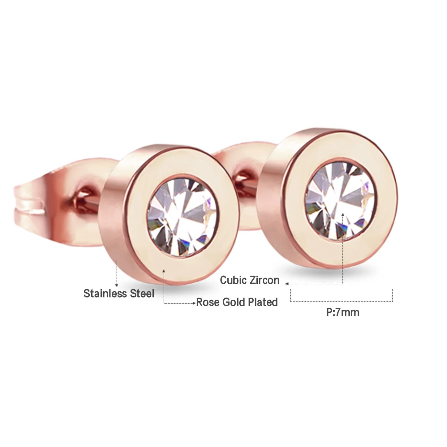LUXUSTEEL Boucles d'oreilles en cristal acrylique en acier inoxydable pour femmes Hommes Punk Roman Number Clear Black CZ Bling Bijoux d'oreille de mode