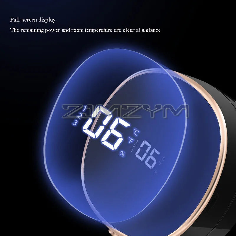 Distributeur de savon intelligent à 3 vitesses Lave-mains à induction sans contact Distributeur de savon liquide mural avec affichage numérique de température