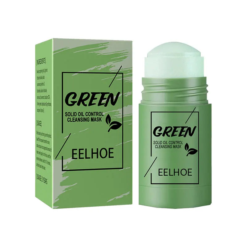 Masque facial solide nettoyant au thé vert Le bâtonnet nettoie les pores Élimine l'acné.