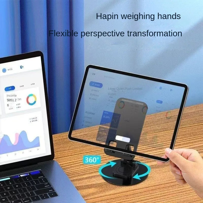 360 Rotating Cell Phone Holder ABS Desktop Folding for cell phone Tablet Cell Phone Stand Lift Telescopic Folding Desktop Stand