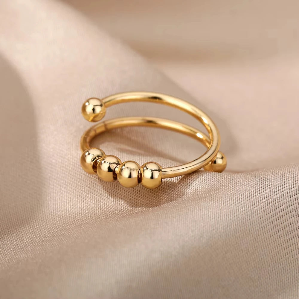 Bague Ouverte Femme en Acier Inoxydable Doré – Design Croix avec Zircon | Bijou Esthétique & Tendance – Idée Cadeau Mode