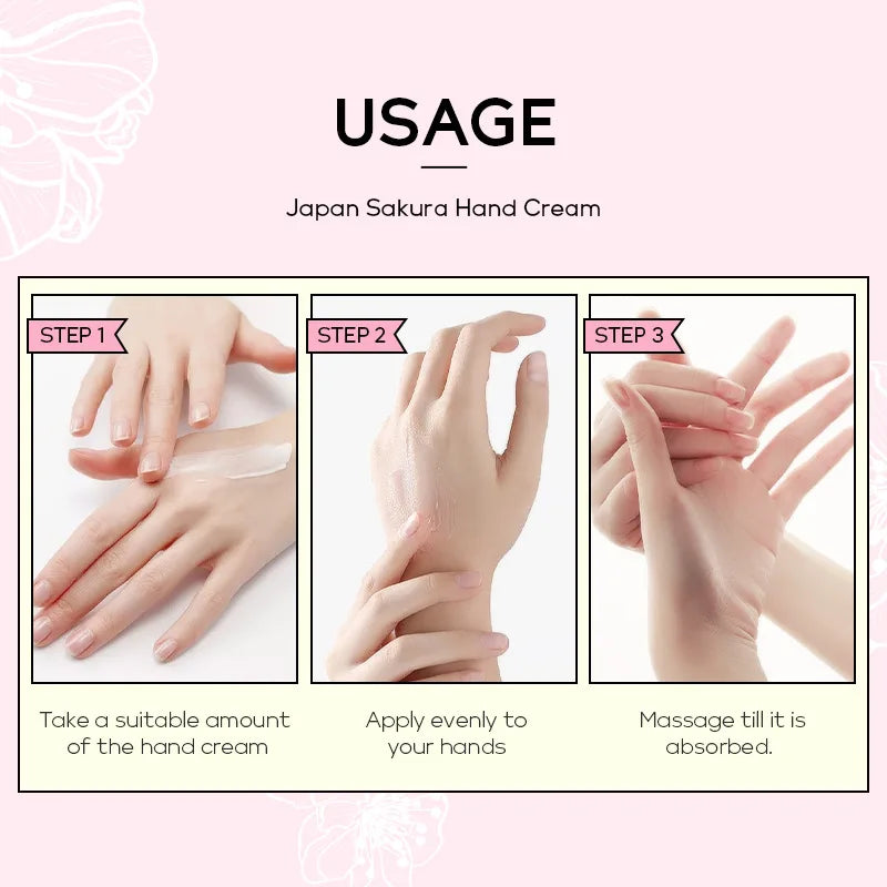 LAIKOU Sakura Crème pour les mains Blanchiment Élimination des rides Anti-fissure Hydratant Fade Lignes fines Corée Soins de la peau Santé Beauté 30g